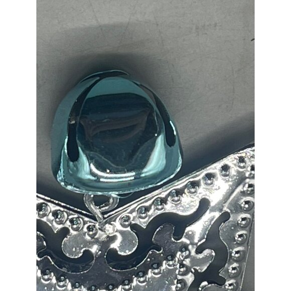 Christmas star ornament bell silver bell floral 3d embossed 4x5" string READ - Picture 5 of 5